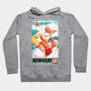 Vintage Travel Poster England Newquay Hoodie